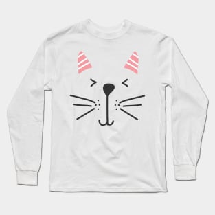 Cute Cat Face Long Sleeve T-Shirt